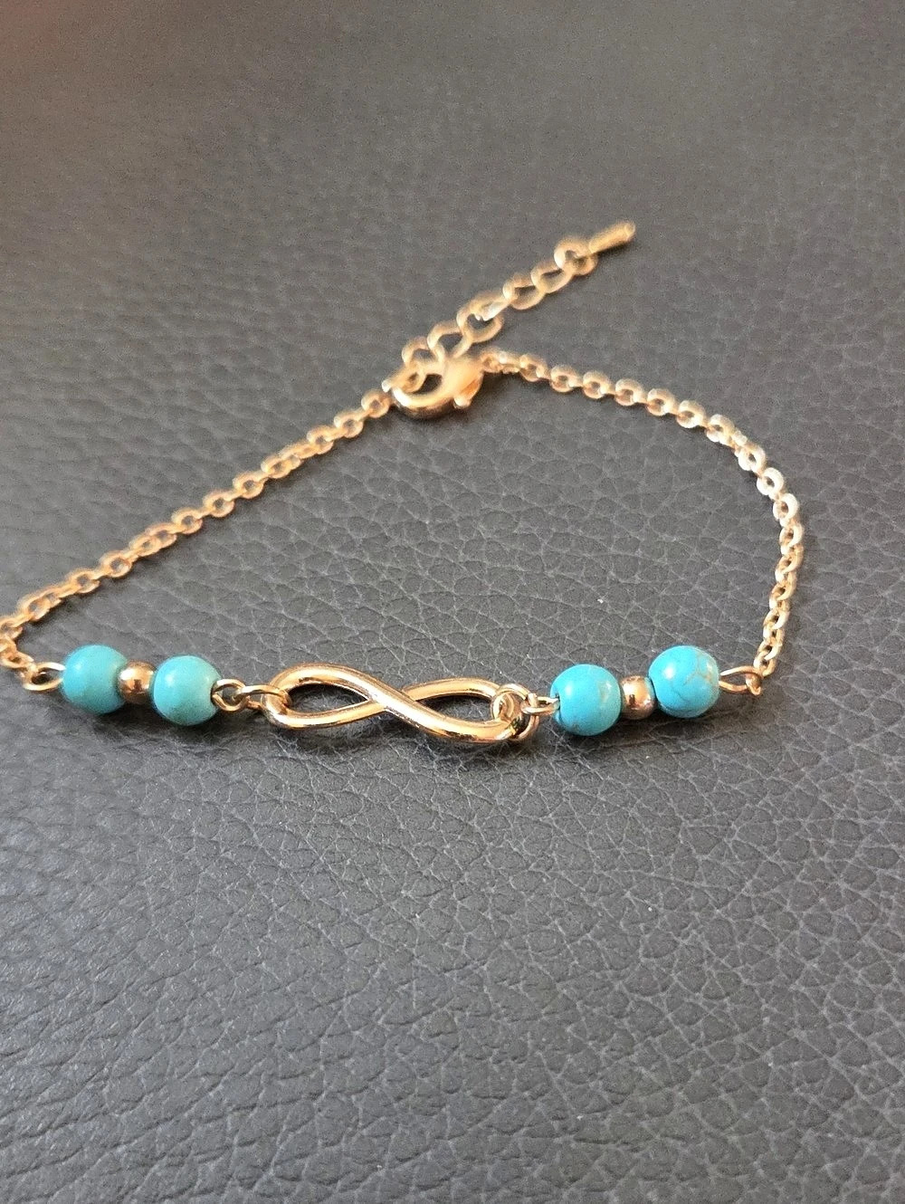 Turquoise Beaded Infinity Bracelet